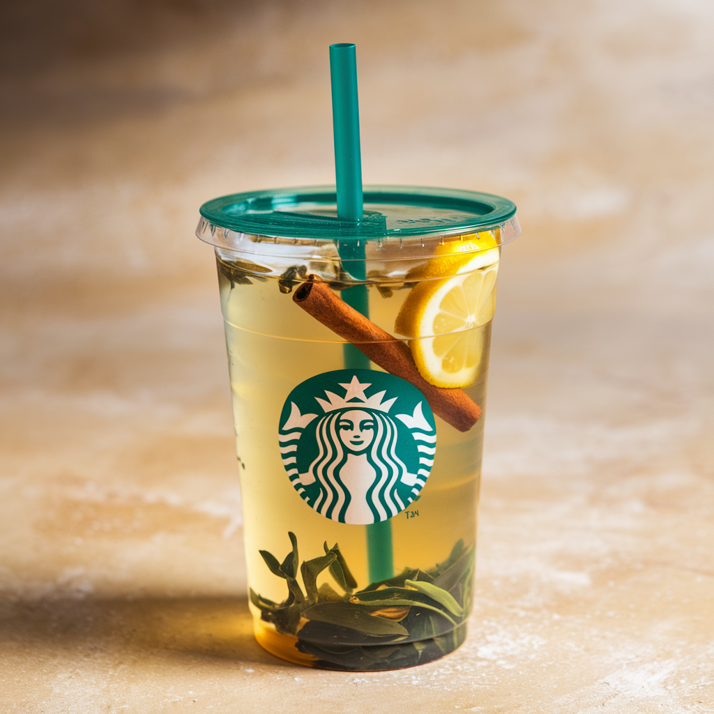 A homemade Starbucks Medicine Ball tea served in a glass mug, infused with honey, lemon, and mint for a soothing and comforting drink