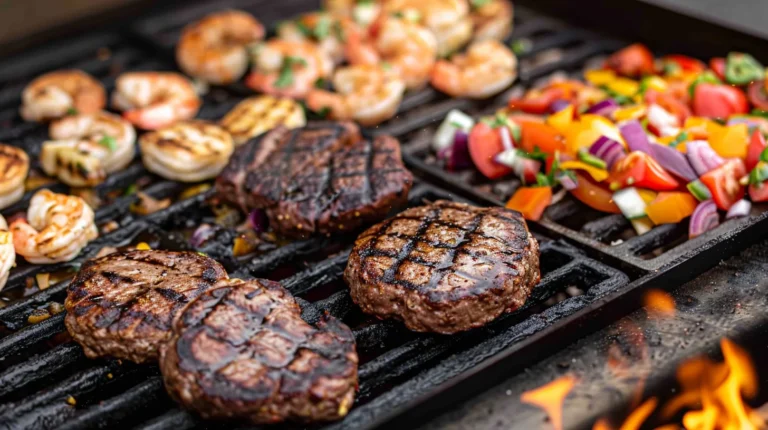 Assortment of Blackstone griddle recipes outdoors