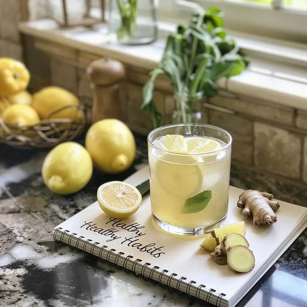 Healthy Homemade Mounjaro Drink Recipe with natural ingredients and a wellness journal.