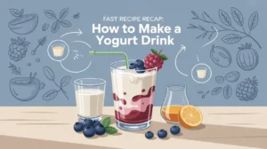 infographic homemade yogurt drink step-by-step.