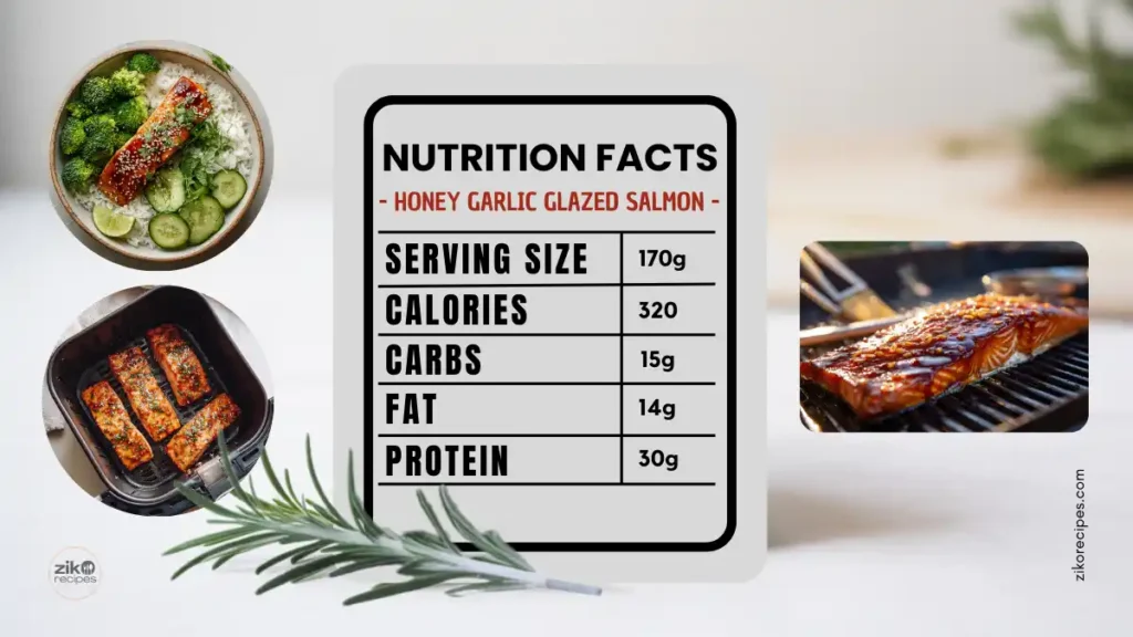 Nutrition label per serving.