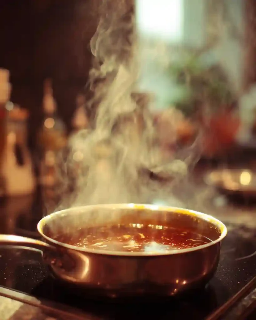 the Authentic version simmering in saucepan.