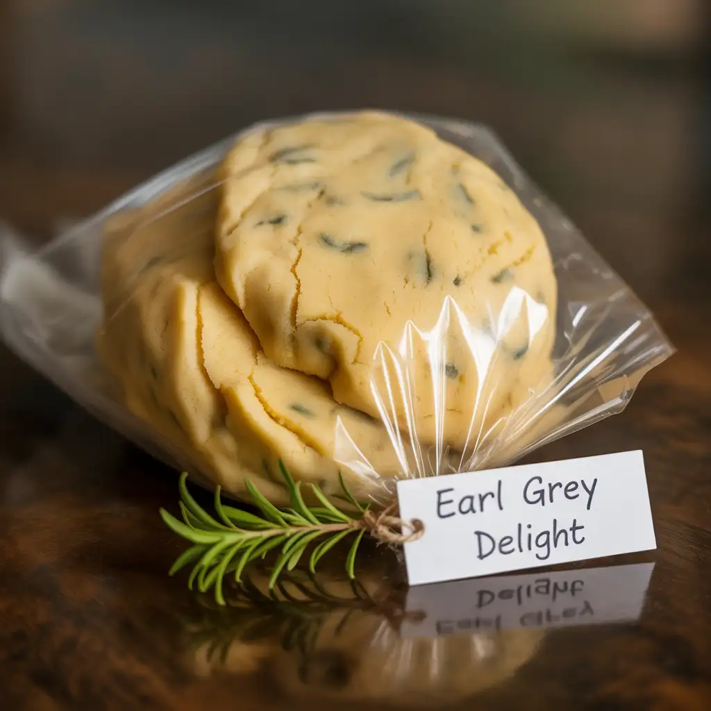 Cookie dough infused with Earl Grey tea and orange zest.