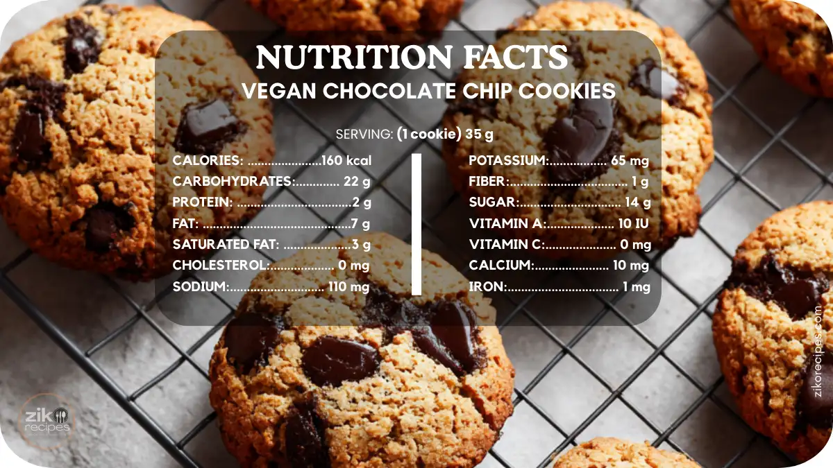 Nutrition facts label for one cookie.