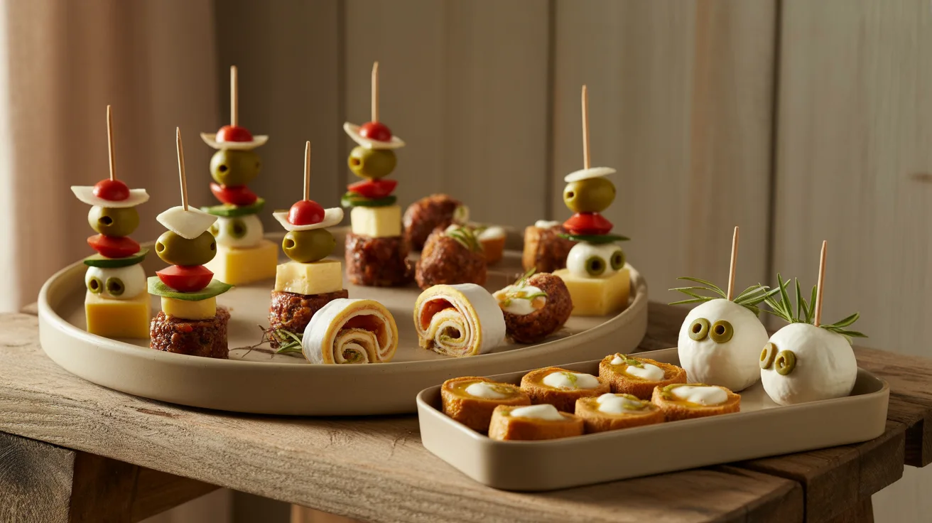 Halloween party appetizer platter with 30-minute recipes and kid-friendly options