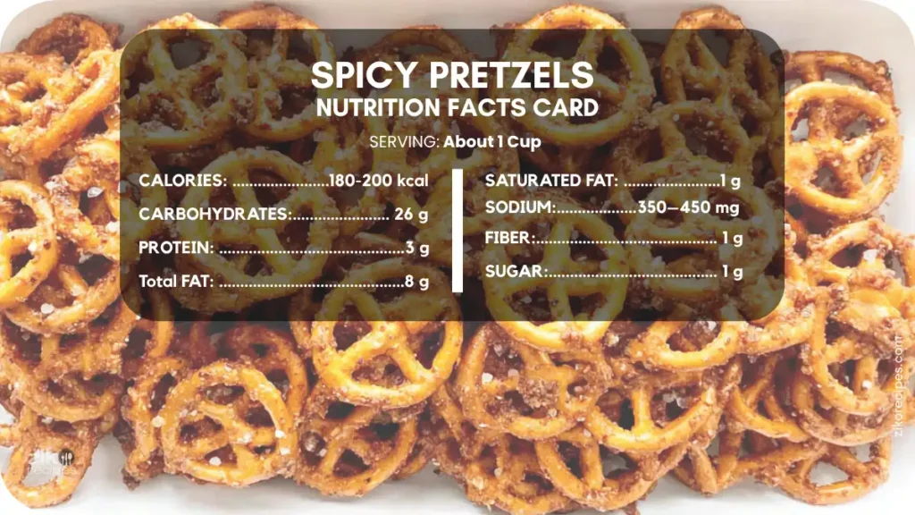 nutrition facts label for spicy pretzels recipe