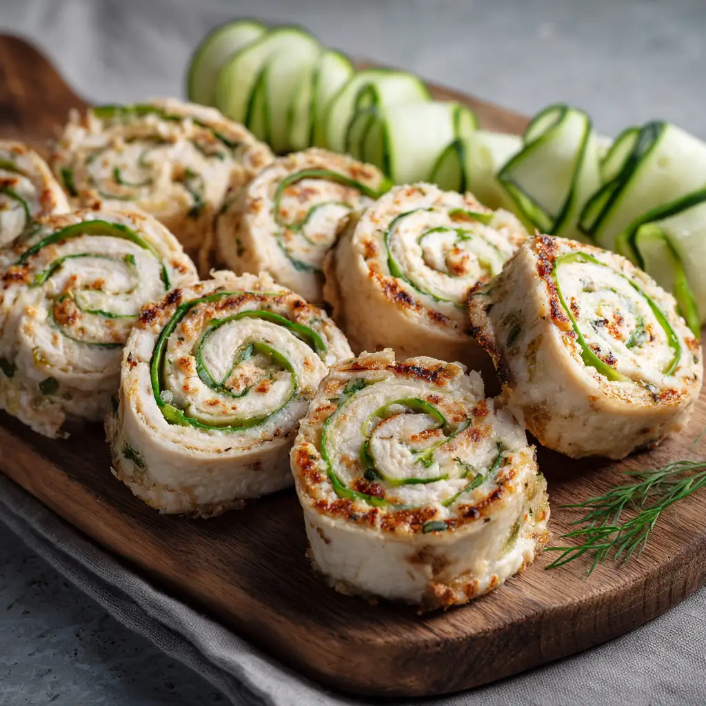 Turkey and cream cheese pinwheels sliced neatly for potlucks