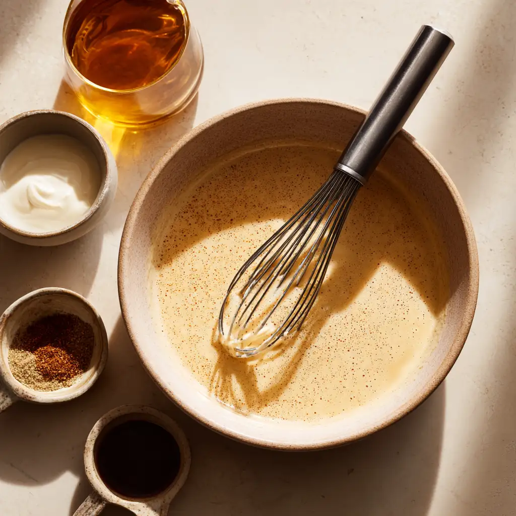 whisking cream of mushroom soup with broth and seasonings