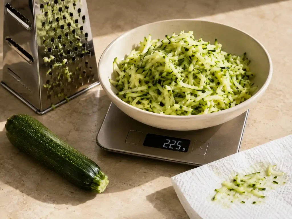 Coarsely grated zucchini measured without squeezing for zucchini bread