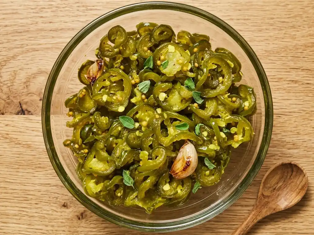 cowboy candy with glossy candied jalapeño rings